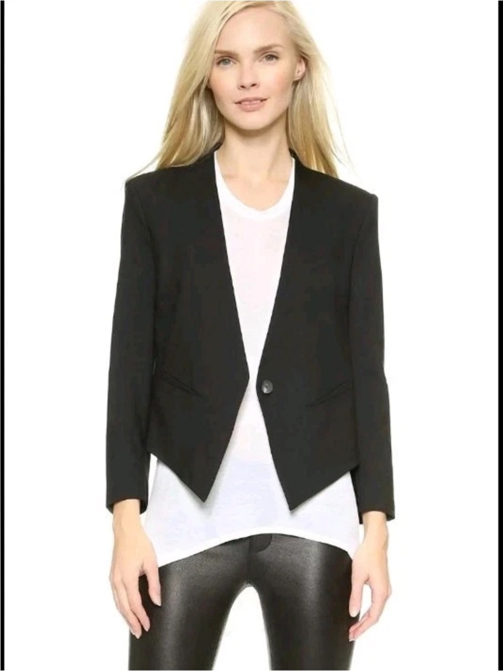 ❤️ Helmut Lang Women's Wool Smoking Tuxedo Blazer